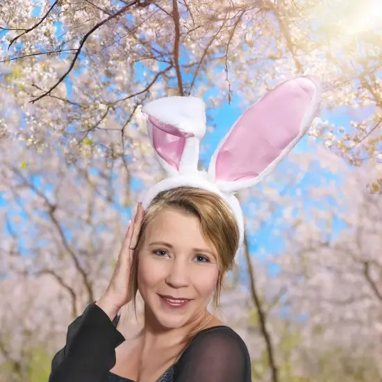 Deluxe Satin Plush Costume Bunny Ears {4}