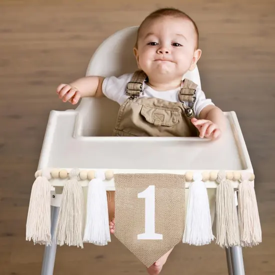 hite 1st Birthday High Chair Banner {2}