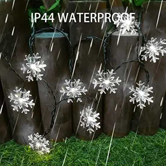 100 LED Solar Christmas Snowflake Lights {4}