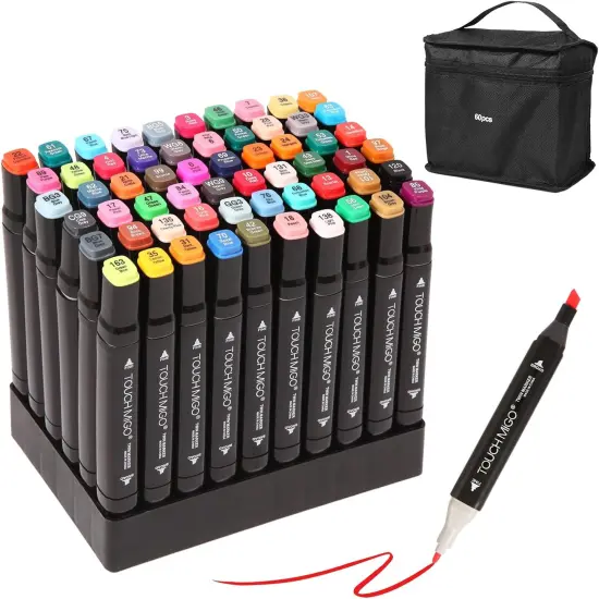 60 Colors Dual Tips Art Markers Set {1}