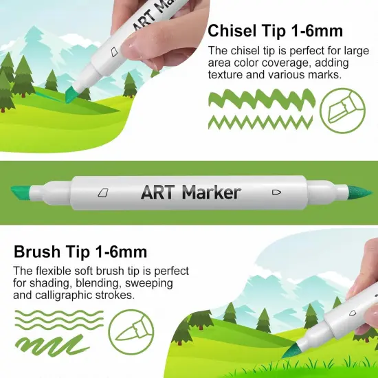 120 Colors Dual Tip Alcohol Markers Set {2}