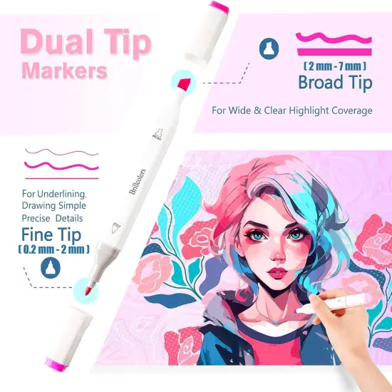 80 Colors Alcohol Markers with Base - Refillable {2}