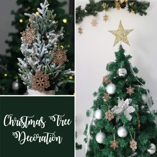 12pcs Wooden Snowflakes Decorations {3}