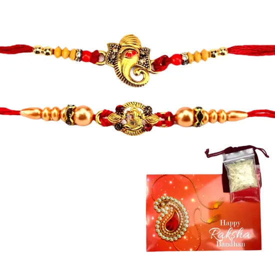 Personalized Rakhi Card with Tika, Ganesha Rakhi, Rakhi for Brother, Rakshabandhan, Rakhri, Raksha Bandhan, Usa Seller, Rakhdi {3}
