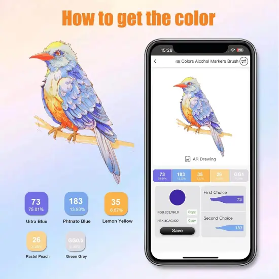 120 Colors Alcohol Brush Markers with Free App {2}