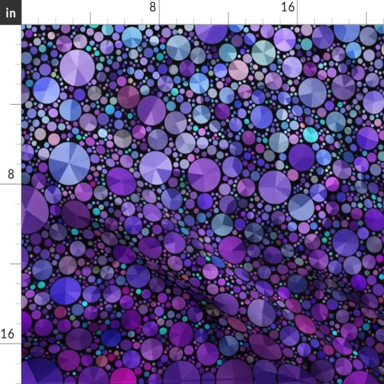 Various Fabrics by the Yard or Fat Quarter Purple Circles Shapes Black Geometric Abstract Love Custom Printed Fabric by Spoonflower {2}