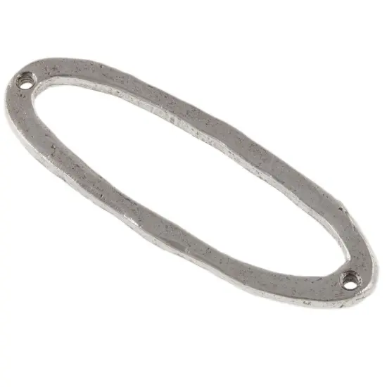 JewelrySupply Organic 38x13mm Open Oval Connector Antique Silver (Package of 2) {1}