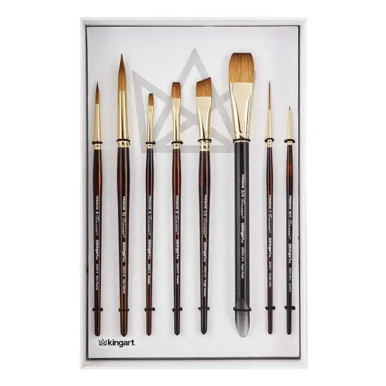 KINGART Finesse&trade; Gift Box Brush Set, 8 pc {1}