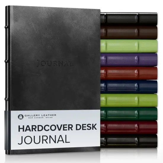Hardcover Desk Journal by Gallery Leather - 8"x5.5" Acadia Black {1}
