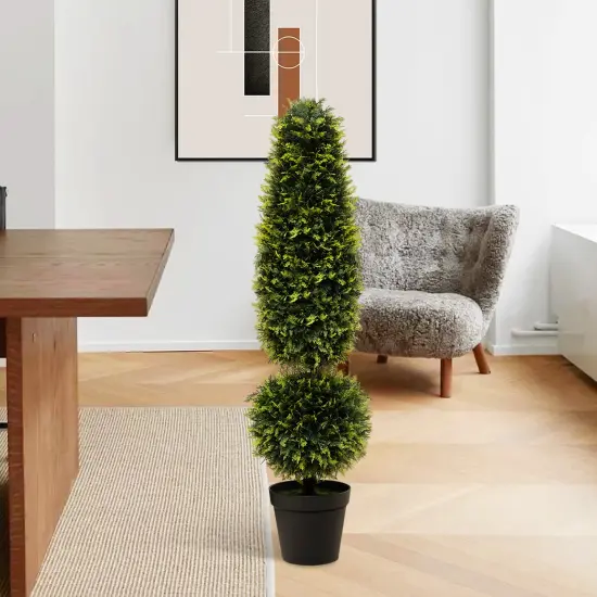 Faux Topiary Tree with Natural Vine, Metal Base and UV Resistant Leaves {5}