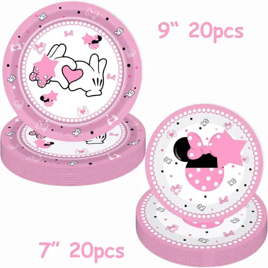 80 Pcs Pink Baby Shower Tableware {3}