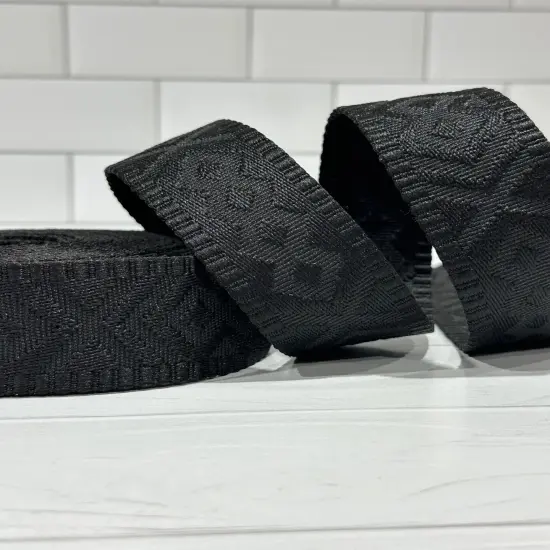 Black Diamond Debossed Polyester Webbing {1}