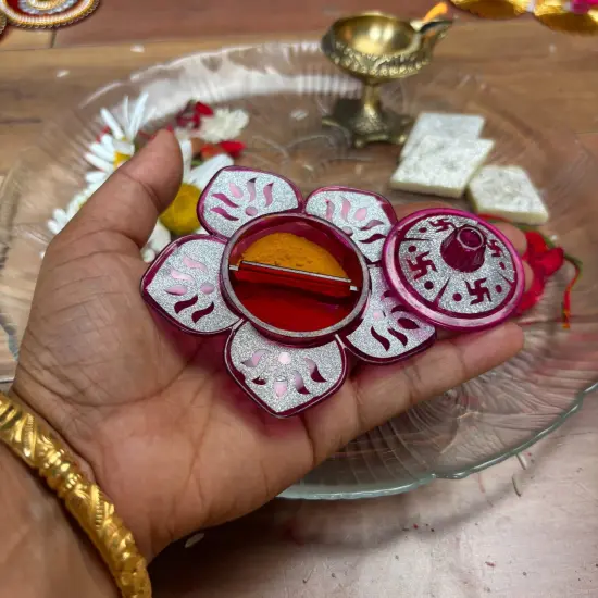 Lotus Haldi Kumkum Holder, Thamboolam, Pooja Favor, Diwali Gift, Diwali Favor, Deewali Decor, Haldikumkum Plate, Pooja Return Gift {7}