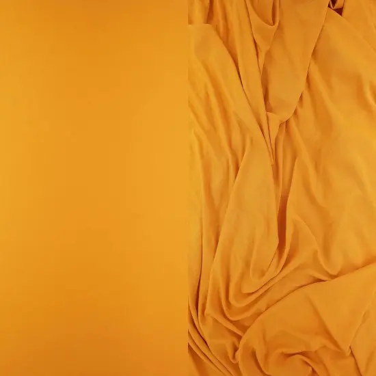1 Yard Yellow Amber 100% Poly Ice Matte Knit Satin Fabric 62/64 Inches Wide YELLOW AMBER {1}