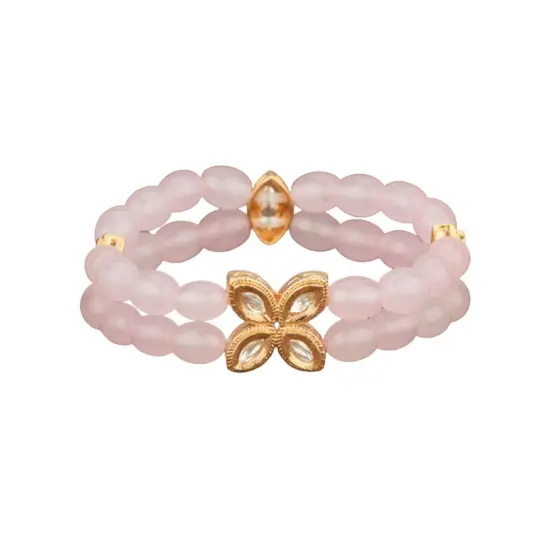 Antique Adjustable Bracelet with Gold Plating Bangle Bracelets for Women Gold and Kundan Bracelet Indian Fashion Jewelary Indian Favor for Mothers Day Valentines Anniversary Pink {1}