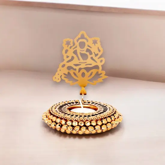 Tealight Candle Holder Festival of Light Decorative T-light Holder for Diwali Christmas Hanukkah Thanksgiving Gift Ghungroo Shadow Candle Holder for Centerpiece Dining Table Home Decor {5}
