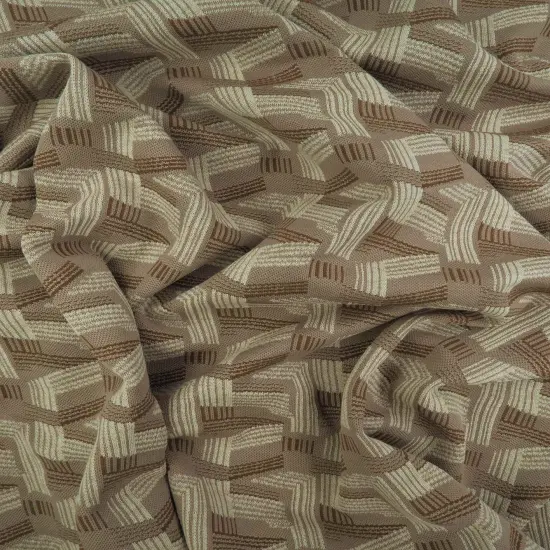 1 Yard Double Knit Jacquard Geo Fabric Stretch Polyester Spandex 58/60 Inches Wide BROWN/LAVENDER {2}