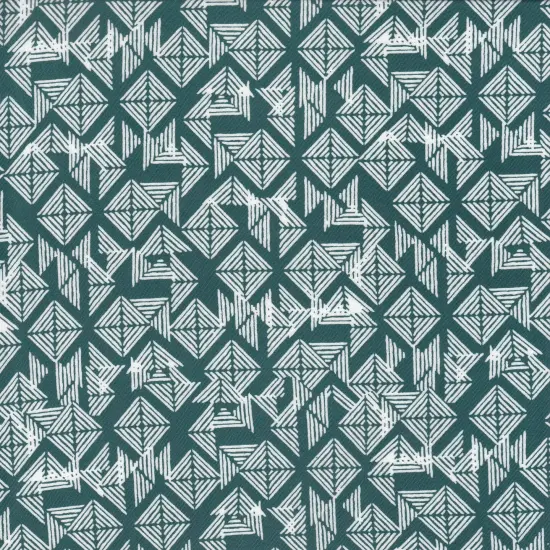 1 Yard DTY Brushed Geo Abstract Print Fabric 170 GSM Poly Spandex Blend 58/60" Width GREEN {1}
