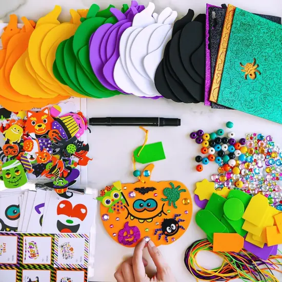 36 Sets Halloween Pumpkin Decorations DIY Foam Halloween Craft Kits {2}