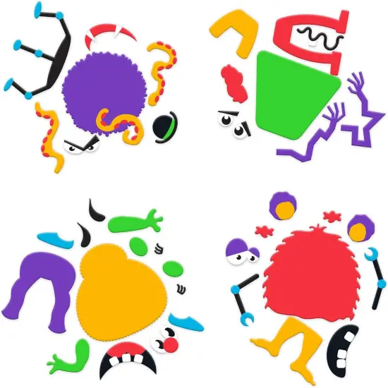 12 Sets -DIY Foam Monster Craft Kit, Mess-Free Arts and Crafts Activity for Kids {5}