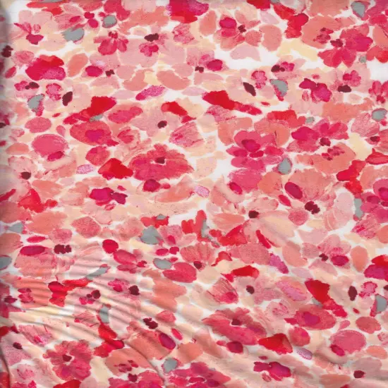 1 Yard Brushed Floral Print DTY Knit Fabric Soft Stretch Polyester Spandex 58 Inch Wide VIOLET {3}