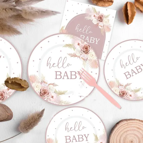 120PCS Boho Baby Shower Party Plates {3}