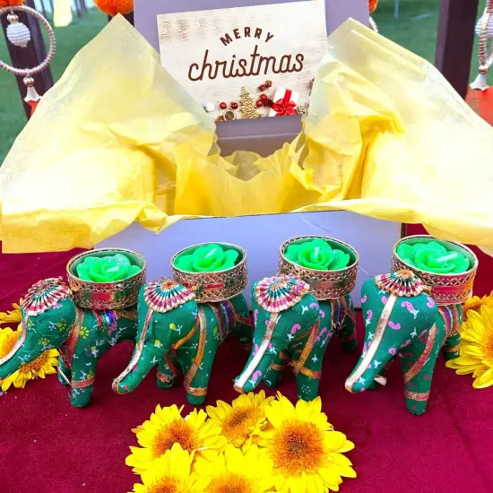 Happy Holiday Gift, Elephant Candle Holders, Christmas Gift Set, Dad Christmas Gift, Christmas Gift Women, Christmas Gift Tags, Christmas Gift Set, Christmas Gift Men Blue {4}