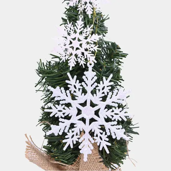 36 Pack Plastic White Snowflake Ornaments - White {2}