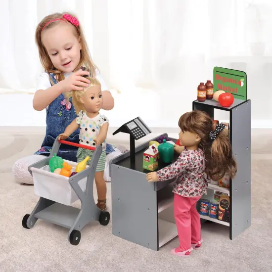 Badger Basket Fresh Market Doll Playset with Shopping Cart and Accessories {2}