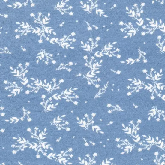 Brushed DTY Knit Fabric with Leaf Pattern Soft Stretch Material 58/60" Wide CHAMBRAY {1}