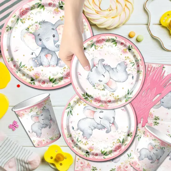 142Pcs Pink Baby Shower Decorations {4}