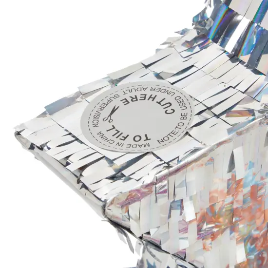 Pull String Star Pinata for Twinkle Twinkle Little Star Gender Reveal Decorations and Birthday Party Supplies (Silver, 13x13x3 in), Ages 3-14 {7}