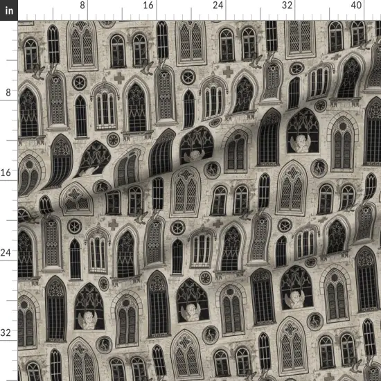Various Fabrics by the Yard or Fat Quarter Medieval Gothic Church Angel Glass Custom Printed Fabric by Spoonflower {1}