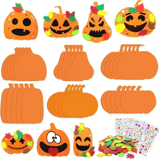 30Pcs Halloween Foam Pumpkin Craft Kit Decorations {1}