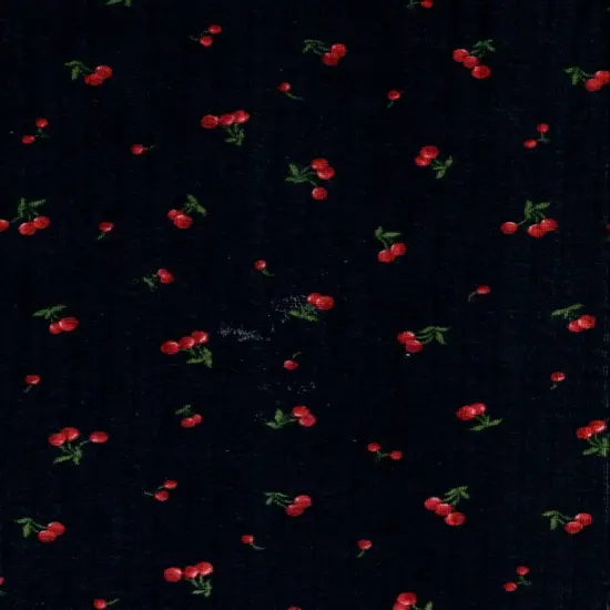 1 Yard Cotton Style Stretch Cherry Pointelle Print Fabric 61/63 Inches Wide SAGE {2}