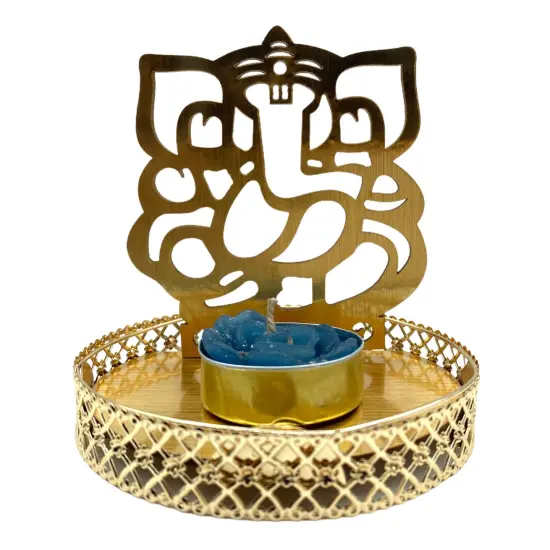 Shadow Ganesha Tealight Candle Holder Festival of Light Decorative T-light Holder for Diwali Christmas Hanukkah Thanksgiving Gift Diya Candle Holder for Centerpiece Dining Table Home Decor {3}