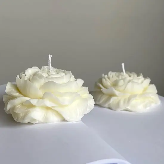 2 Pack Peony Candle Rose Tulip Silicone Wave Spiral Candle Mold {1}