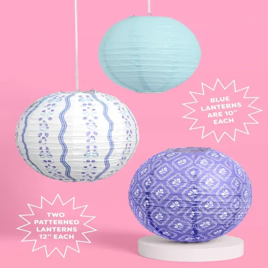 Blue Coastal Paper Lanterns - 6 pcs. {2}