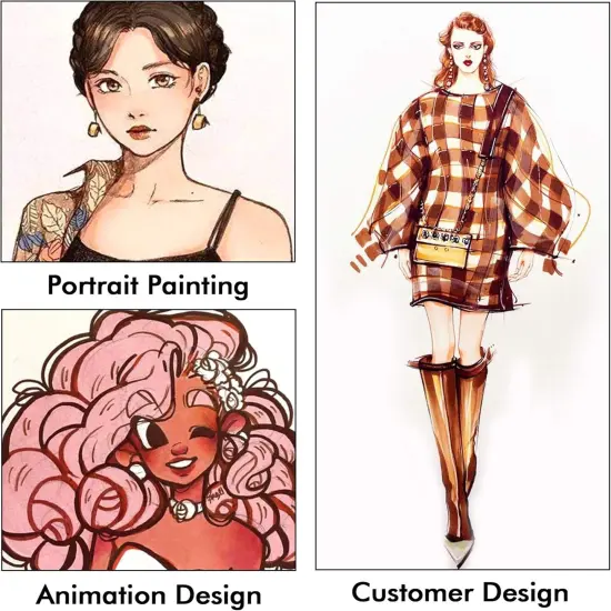 Dual Tip Alcohol Based Marker Pen Set {4}