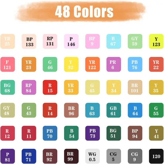 48 Colors Dual Tip Alcohol Markers {2}