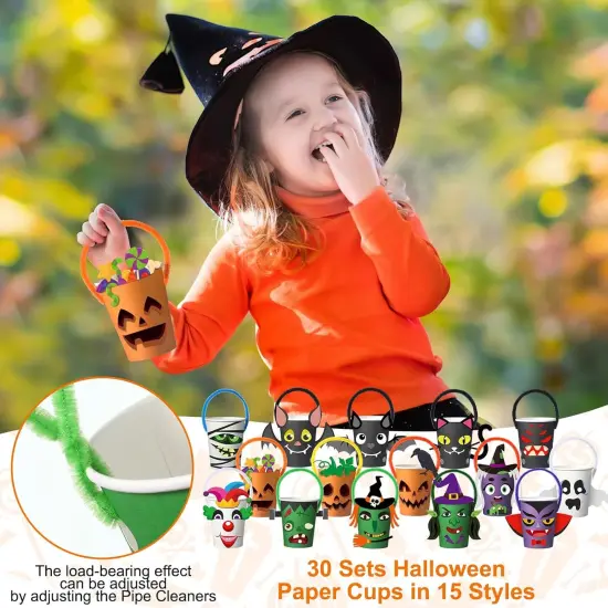 190 Pcs Halloween DIY Paper Cup Craft Kits {4}