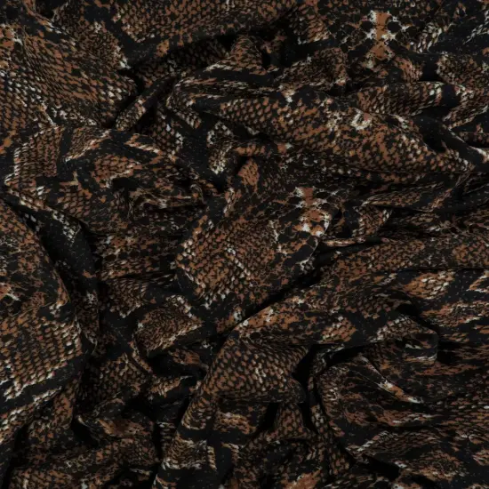 Snake Skin Print DTY Brushed Knit Fabric 1 Yard Soft Stretch Lightweight 58/60" Wide GREY {2}