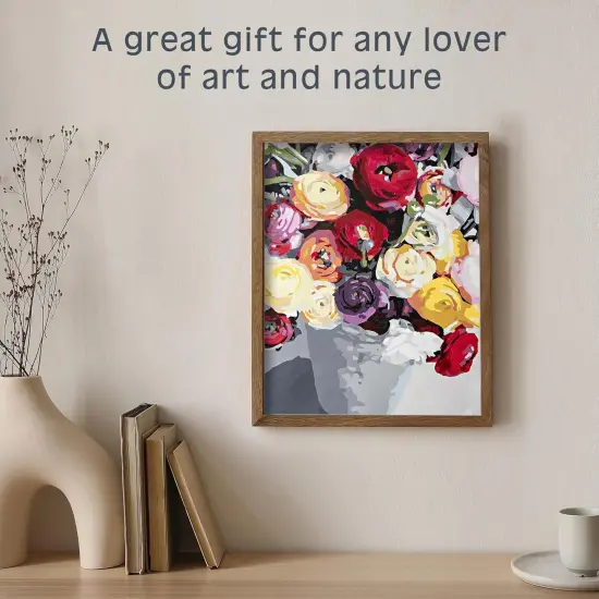 Pink Picasso Kits Botanical Floral Paint by Number for Adults | DIY Canvas Painting Kits Color by Numbers As Seen On Shark Tank {3}