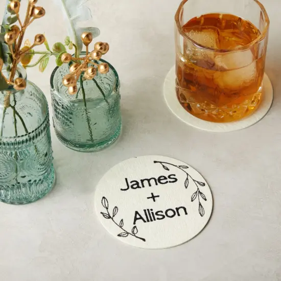 150 Pack White Paper Coasters for Drinks, Bar, Parties, Wedding, Catering (4 In) {5}