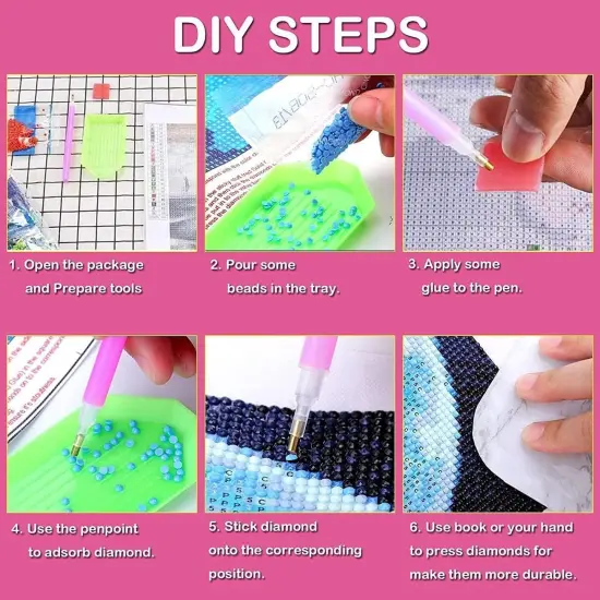 4 Pack FlowersDIY 5D Diamond Painting Kits {4}