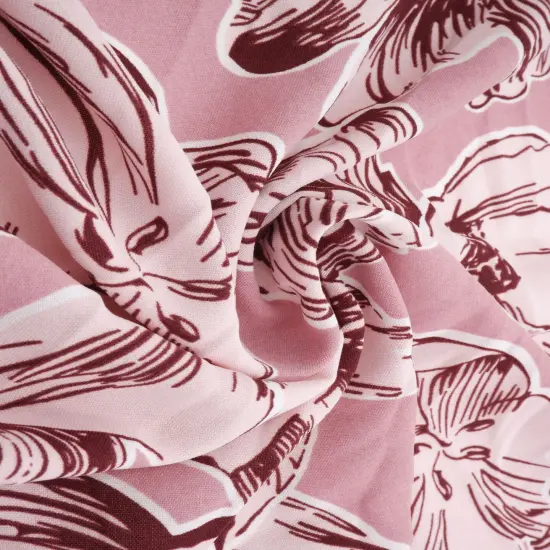 1 Yard Mauve Floral CEY Print Woven Fabric Lightweight Polyester 58/59 Inches Wide MAUVE {4}