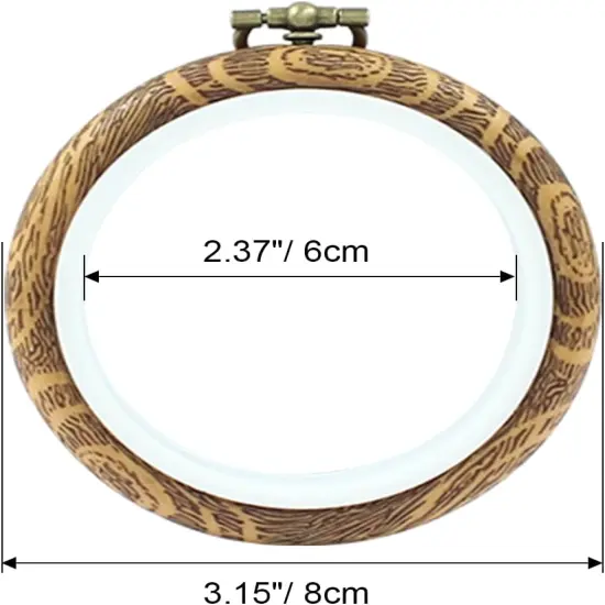 4 Pieces 3.2 Inch Embroidery Hoops, Imitated Wood Cross Stitch {3}