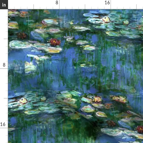 Various Fabrics by the Yard or Fat Quarter Large Water Floral Painting Custom Printed Fabric by Spoonflower {2}