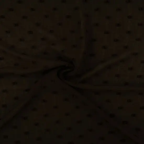 1 Yard Waffle Swiss Dot Chiffon Woven Fabric Textured Sheer Soft Drapery 59/60" Width BLACK {3}