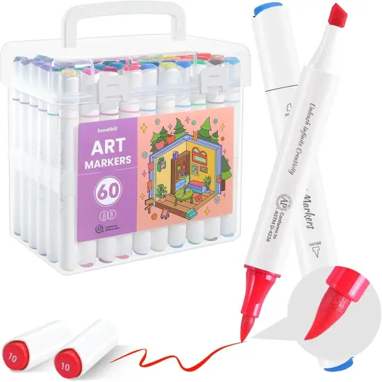 Alcohol Markers Brush Tip 60 Colors {1}